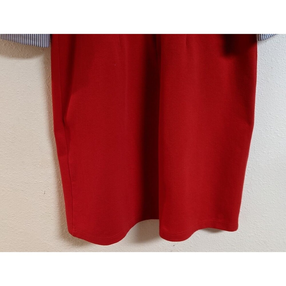 NEW~Women's TALBOTS Red Pique Cotton Layered Look Collared Shirt Dress Size 1X - Picture 13 of 16